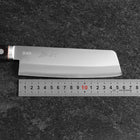 Nakiri Edelstahlummantelung Blue Super Poliert Westlicher Schwarz-Roter Griff 160mm-[Musashi]-[Japan-Küchenmesser]