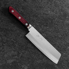 Nakiri Edelstahlummantelung Blue Super Poliert Westlicher Schwarz-Roter Griff 160mm-[Musashi]-[Japan-Küchenmesser]