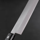 Nakiri Edelstahlummantelung White Steel #2 Poliert Schwarzer Westlicher Griff 150mm-[Musashi]-[Japan-Küchenmesser]