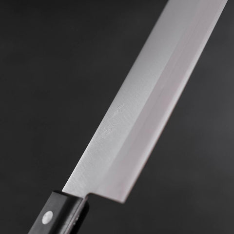 Nakiri Edelstahlummantelung White Steel #2 Poliert Schwarzer Westlicher Griff 150mm-[Musashi]-[Japan-Küchenmesser]
