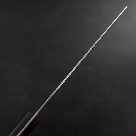 Nakiri Edelstahlummantelung White Steel #2 Poliert Schwarzer Westlicher Griff 150mm-[Musashi]-[Japan-Küchenmesser]
