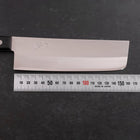 Nakiri Edelstahlummantelung White Steel #2 Poliert Schwarzer Westlicher Griff 150mm-[Musashi]-[Japan-Küchenmesser]