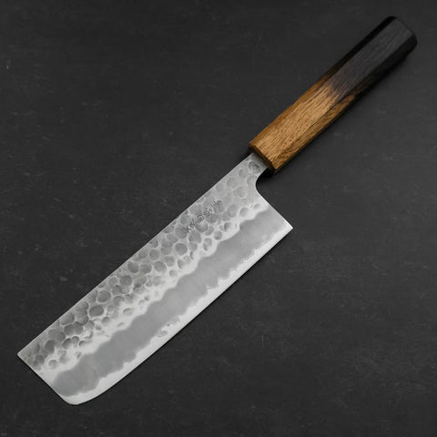Nakiri Edelstahlummantelung White Steel #2 Tsuchime Yaki Urushi Griff 165mm-[Musashi]-[Japan-Küchenmesser]