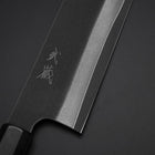 Nakiri Kobalt Edelstahl HRC62 Kurouchi Damast Büffelhorn und Ebenholz Griff 165mm-[Musashi]-[Japan-Küchenmesser]