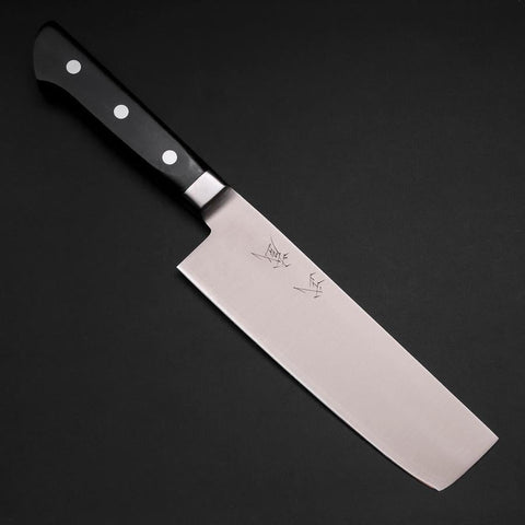 Nakiri Molybdenum Polished Western Black Handle 160mm (6.3”)-[Musashi]-[Japan-Küchenmesser]
