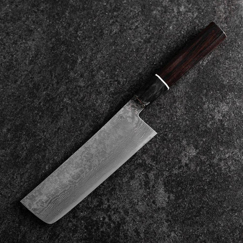 Nakiri SG-2 Schwarzer Damast Büffelhorn und Ebenholz Griff 165mm mit Holzbox-[Musashi]-[Japan-Küchenmesser]