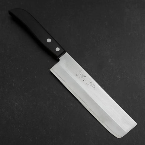 Nakiri SKD12 Poliert Schwarzer Westlicher Griff 165mm-[Musashi]-[Japan-Küchenmesser]
