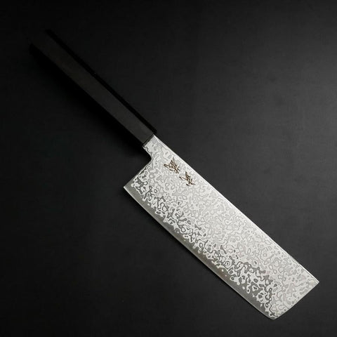 Nakiri SLD Black Damascus Ebony Handle 170mm (6.7”)-[Musashi]-[Japan-Küchenmesser]