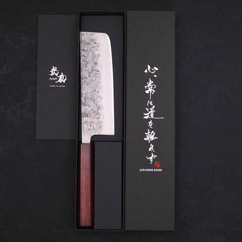 Nakiri SLD Nashiji Washi Lila Urushi Griff 165mm-[Musashi]-[Japan-Küchenmesser]