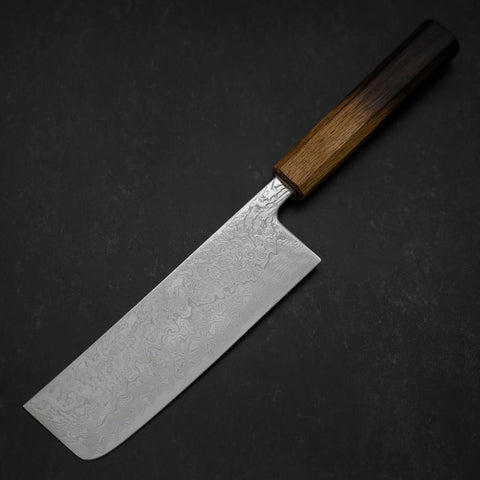 Nakiri SLD Wellen-Nickel Damast Yaki Urushi Griff 165mm-[Musashi]-[Japan-Küchenmesser]