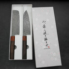 Nakiri & Santoku VG-10 Damast Rosen- und Ebenholz Sakura Set-[Musashi]-[Japan-Küchenmesser]