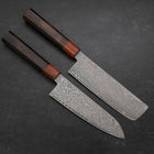 Nakiri & Santoku VG-10 Damast Rosen- und Ebenholz Sakura Set-[Musashi]-[Japan-Küchenmesser]