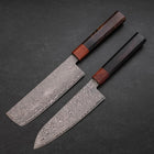 Nakiri & Santoku VG-10 Damast Rosen- und Ebenholz Sakura Set-[Musashi]-[Japan-Küchenmesser]