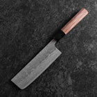 Nakiri Schwedenstahl Nashiji Washi Damast Büffelhorn und Walnussholz Griff 165mm-[Musashi]-[Japan-Küchenmesser]