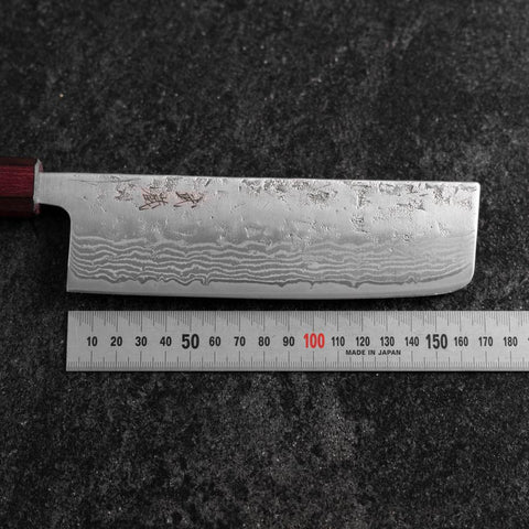 Nakiri Schwedenstahl Nashiji Washi Damast Lila Urushi Griff 165mm-[Musashi]-[Japan-Küchenmesser]