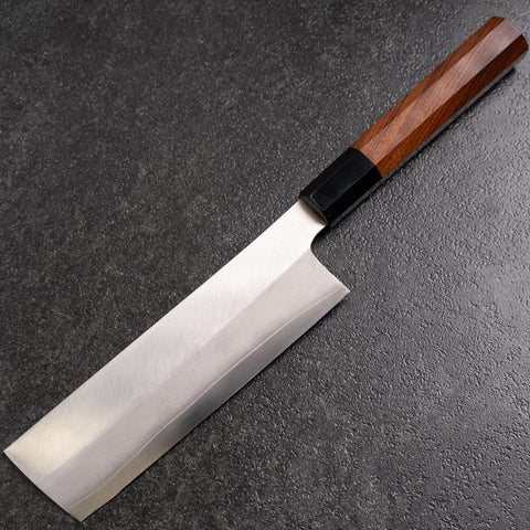 Nakiri Silver Steel #3 Kasumi Büffelhorn und Bubinga Griff 165mm-[Musashi]-[Japan-Küchenmesser]