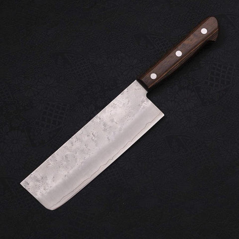 Nakiri Silver Steel #3 Nashiji Brauner Westlicher Griff 165mm-[Musashi]-[Japan-Küchenmesser]