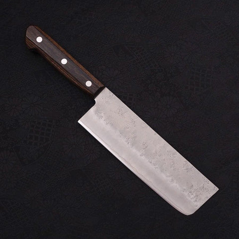 Nakiri Silver Steel #3 Nashiji Brauner Westlicher Griff 165mm-[Musashi]-[Japan-Küchenmesser]