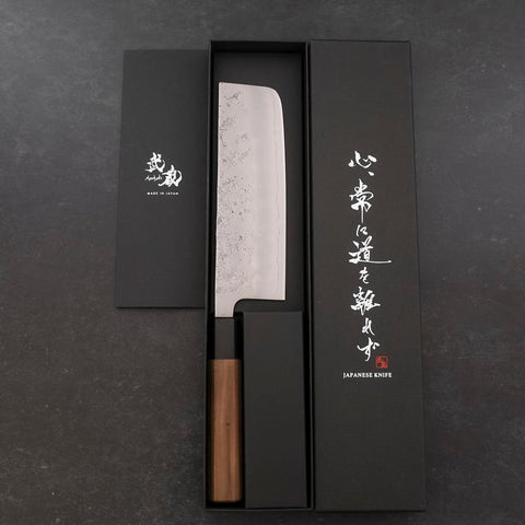 Nakiri Silver Steel #3 Nashiji Walnussholz Griff 165mm-[Musashi]-[Japan-Küchenmesser]