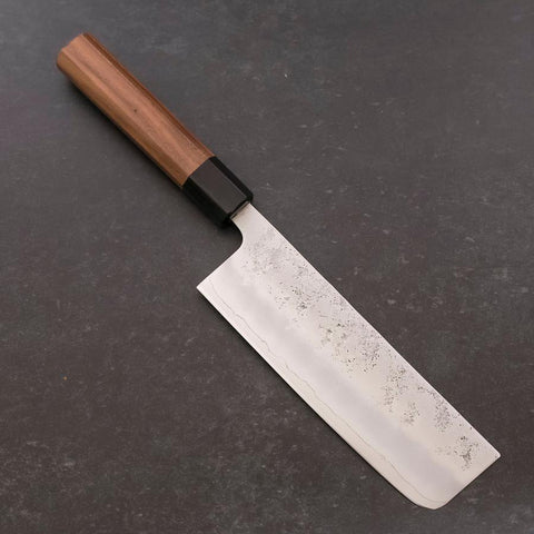 Nakiri Silver Steel #3 Nashiji Walnussholz Griff 165mm-[Musashi]-[Japan-Küchenmesser]