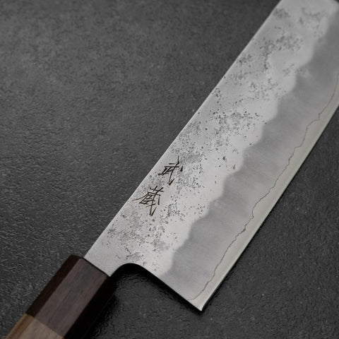Nakiri Silver Steel #3 Nashiji Walnut Handle 165mm (6.5”)-[Musashi]-[Japan-Küchenmesser]