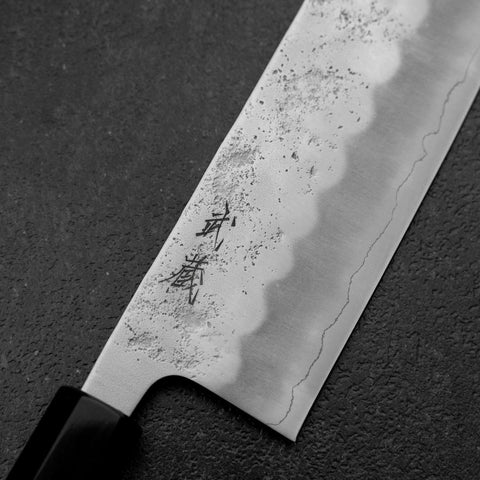 Nakiri Silver Steel #3 Nashiji Washi Büffelhorn und Bubinga Griff 165mm-[Musashi]-[Japan-Küchenmesser]