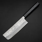 Nakiri Silver Steel #3 Nashiji Washi Dark Blue Urushi Handle 165mm (6.5”)-[Musashi]-[Japan-Küchenmesser]