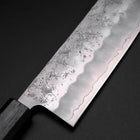Nakiri Silver Steel #3 Nashiji Washi Dark Blue Urushi Handle 165mm (6.5”)-[Musashi]-[Japan-Küchenmesser]