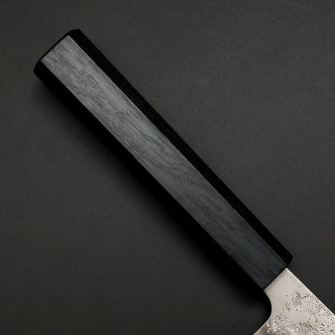 Nakiri Silver Steel #3 Nashiji Washi Dark Blue Urushi Handle 165mm (6.5”)-[Musashi]-[Japan-Küchenmesser]