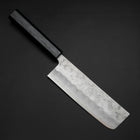 Nakiri Silver Steel #3 Nashiji Washi Dark Blue Urushi Handle 165mm (6.5”)-[Musashi]-[Japan-Küchenmesser]