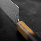 Nakiri Silver Steel #3 Nawame Damascus YakiUrushi Handle 165mm (6.5”)-[Musashi]-[Japan-Küchenmesser]