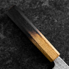Nakiri Silver Steel #3 Nawame Damascus YakiUrushi Handle 165mm (6.5”)-[Musashi]-[Japan-Küchenmesser]
