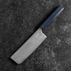 Nakiri Silver Steel #3 Nawame Damast Blauer Urushi Griff 165mm-[Musashi]-[Japan-Küchenmesser]