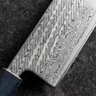 Nakiri Silver Steel #3 Nawame Damast Blauer Urushi Griff 165mm-[Musashi]-[Japan-Küchenmesser]