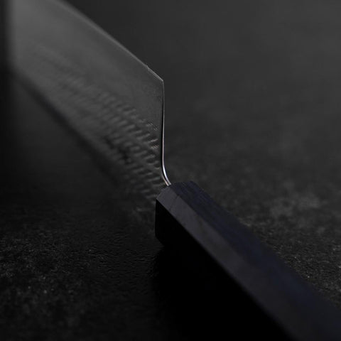 Nakiri Silver Steel #3 Nawame Damast Blauer Urushi Griff 165mm-[Musashi]-[Japan-Küchenmesser]