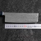 Nakiri Silver Steel #3 Nawame Damast Blauer Urushi Griff 165mm-[Musashi]-[Japan-Küchenmesser]