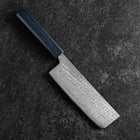 Nakiri Silver Steel #3 Nawame Damast Blauer Urushi Griff 165mm-[Musashi]-[Japan-Küchenmesser]