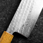Nakiri Silver Steel #3 Nawame Damast Yaki Urushi Griff 165mm-[Musashi]-[Japan-Küchenmesser]