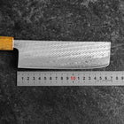 Nakiri Silver Steel #3 Nawame Damast Yaki Urushi Griff 165mm-[Musashi]-[Japan-Küchenmesser]