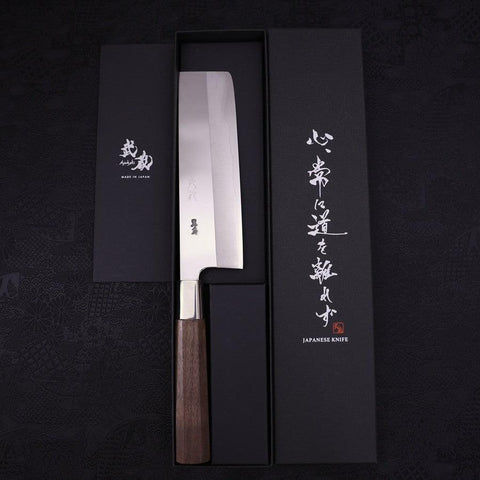 Nakiri Silver Steel #3 Walnussholz Griff 165mm-[Musashi]-[Japan-Küchenmesser]