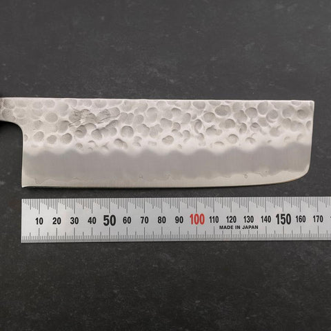 Nakiri Stainless Clad White Steel #2 Tsuchime Yaki Urushi Handle 165mm (6.5”)-[Musashi]-[Japan-Küchenmesser]
