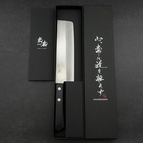 Nakiri VG-1 Damast Schwarzer Westlicher Griff 165mm-[Musashi]-[Japan-Küchenmesser]