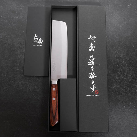 Nakiri VG-1 Nashiji Westlicher Mahagoni Griff 165mm-[Musashi]-[Japan-Küchenmesser]