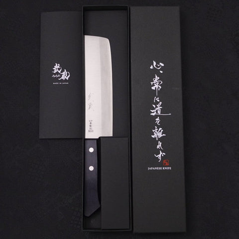 Nakiri VG-1 Poliert Schwarz Westlicher Griff 160mm-[Musashi]-[Japan-Küchenmesser]