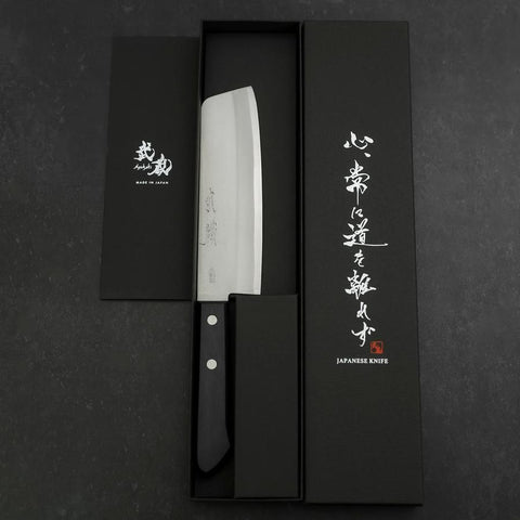 Nakiri VG-1 Poliert Schwarzer Westlicher Griff 160mm-[Musashi]-[Japan-Küchenmesser]