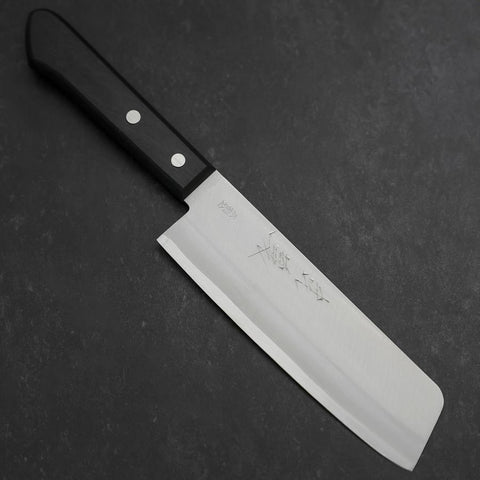 Nakiri VG-1 Polished Western Black Handle 160mm (6.3”)-[Musashi]-[Japanese-Kitchen-Knives]