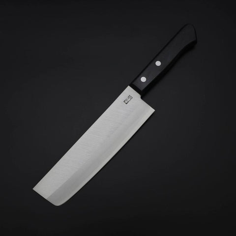 Nakiri VG-1 Poliert Schwarzer Westlicher Griff 165mm (Tsuba-nashi)-[Musashi]-[Japan-Küchenmesser]