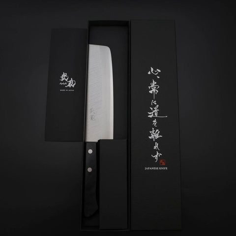 Nakiri VG-1 Poliert Schwarzer Westlicher Griff 165mm (Tsuba-nashi)-[Musashi]-[Japan-Küchenmesser]