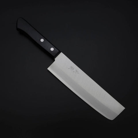 Nakiri VG-1 Poliert Schwarzer Westlicher Griff 165mm (Tsuba-nashi)-[Musashi]-[Japan-Küchenmesser]