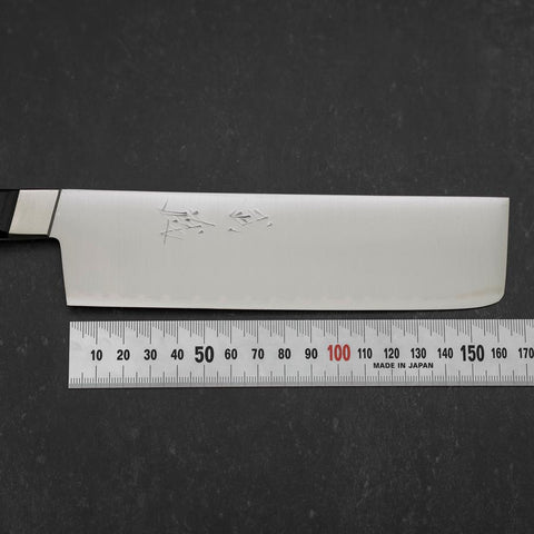 Nakiri VG-1 Poliert Schwarzer Westlicher Griff 170mm-[Musashi]-[Japan-Küchenmesser]